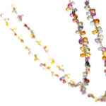 Collana in oro rosa 18 carati e zaffiri sfaccettati multicolor