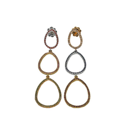 Orecchini con diamanti fancy, rubini e zaffiri