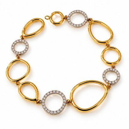 Bracciale in oro giallo e bianco con diamanti