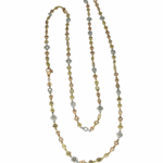 Collana in oro giallo, rosa e bianco 18 carati con diamanti bianchi taglio a brillante e diamanti gialli e brown tagliati a rosetta