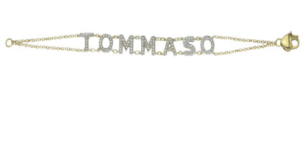 Bracciale in oro giallo e bianco 18 carati con diamanti bianchi taglio brillante