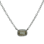Girocollo in oro bianco con diamante brown centrale e diamanti bianchi