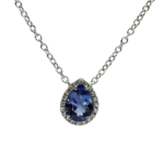 Ciondolo in oro bianco con tanzanite e brillanti