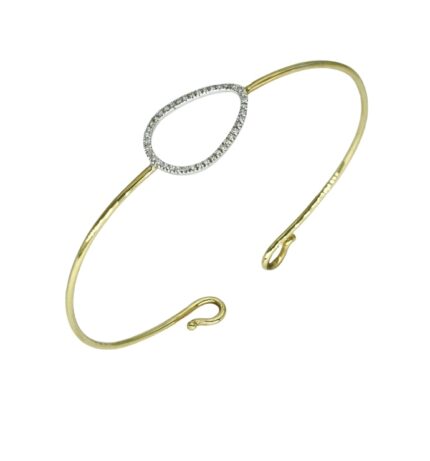 Bracciale in oro giallo e bianco con diamanti bianchi