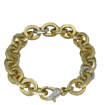 Bracciale in oro giallo e bianco con diamanti bianchi