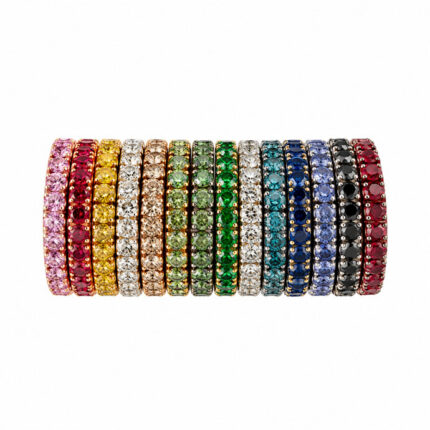 Fedine in oro con pietre multicolor